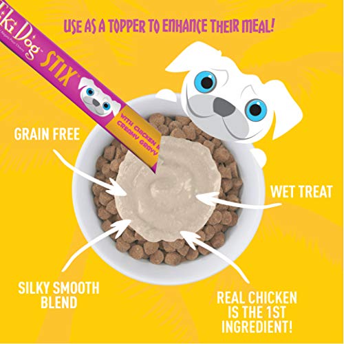 Tiki Dog Stix, Grain Free Wet Treats & Lickable Gravy, Smooth Blend Food Topper or Hand Fed Snack