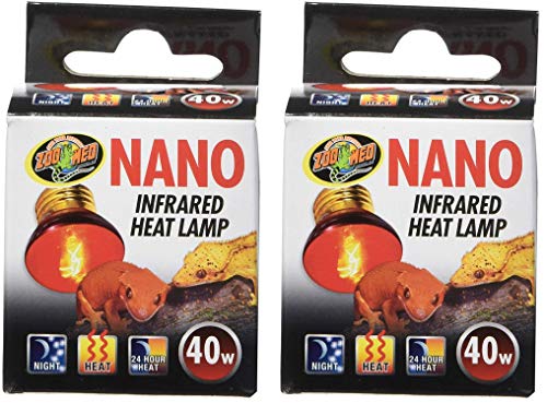 Zoo Med 2 Pack of Nano Infrared Heat Lamps, 40 Watt