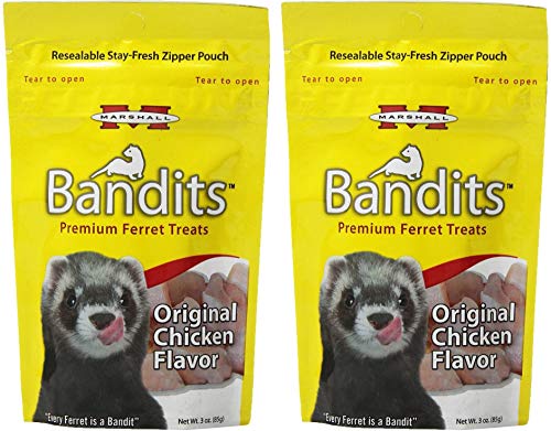 (2 Pack) Marshall Bandit Ferret Treats, Chicken Flavor - 3 Ounces Each