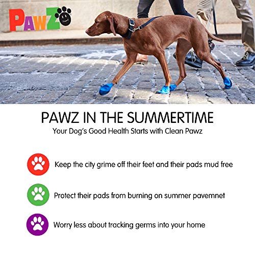 Pawz Dog Boots Medium | Dog Paw Protection with Dog Rubber Booties | Dog Booties for Winter, Rain and Pavement Heat | Waterproof Dog Shoes for Clean Paws | Paw Friction for Dogs