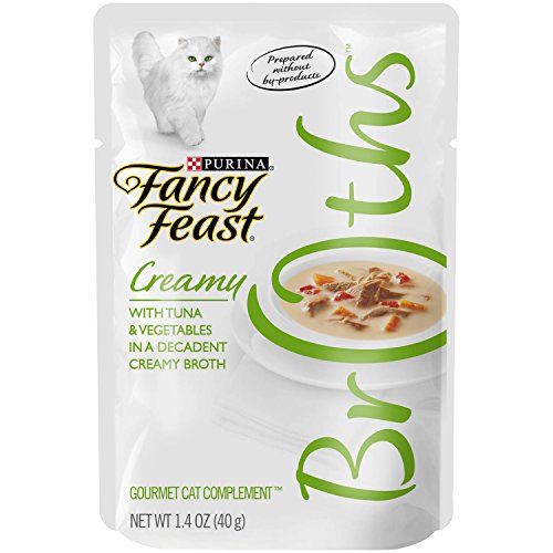 Purina Fancy Feast Broths For Cats, Creamy, With Tuna And Vegetables, 1.4-Ounce Pouch, Pack Of 32