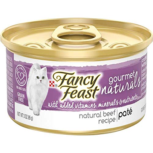 Fancy Feast Gourmet Naturals Purina Grain Free Pate Tender Beef Recipe Adult Wet Cat Food -(12cans -3 oz.)