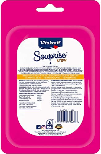 Vitakraft 30 Pack of Chicken and Tomato Souprise Stew Liquid Cat Treat Squeeze Tubes