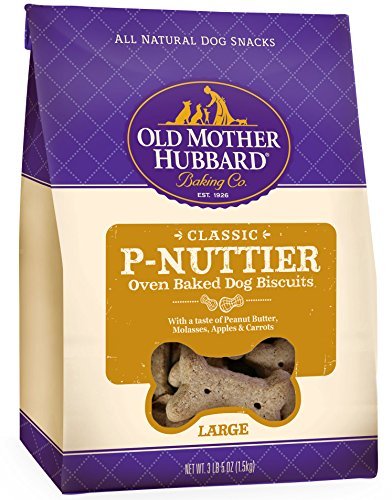 Old Mother Hubbard Classic Crunchy Natural Dog Treats, P-Nuttier Large Biscuits, 3.3-Pound Bag by Old Mother Hubbard