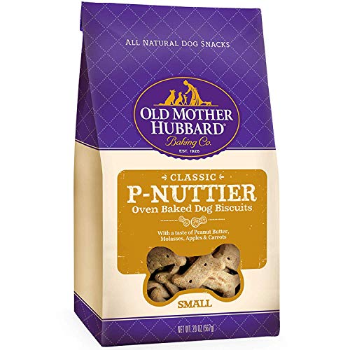 Old Mother Hubbard Crunchy Classic Natural Dog Treats, P-Nuttier, Small Biscuits, 20-Ounce Bag/2 Pk