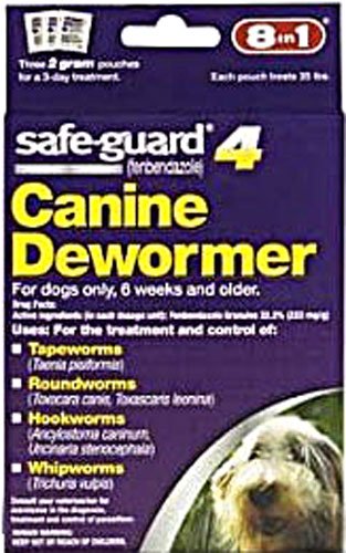 Eight in One Safeguard 4 Canine Dewormer for Medium Dogs -- 2 g - 3 Pouches