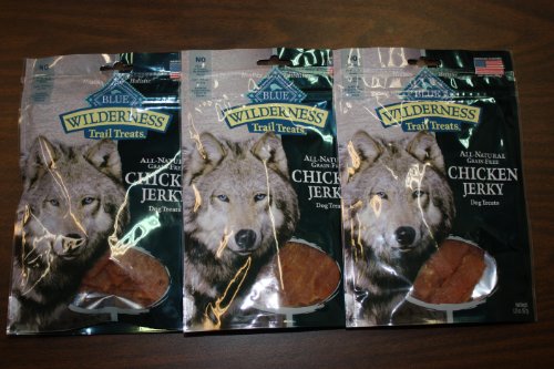 3 Bags - Blue Buffalo Wilderness Chicken Grain Free Dog Jerky Treats - Made in USA