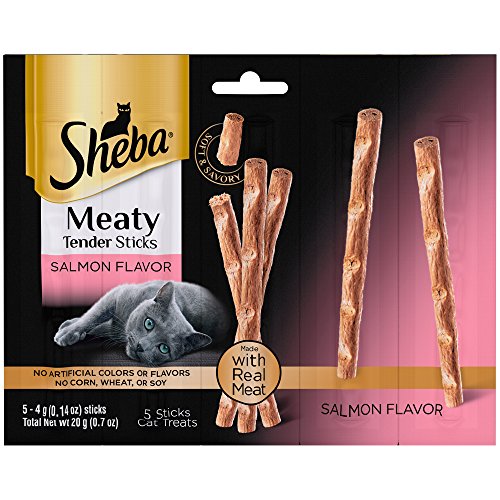6 Bags of Sheba Meaty Tender Sticks Salmon Flavor Cat Treats - 0.7 Oz (5 Treats in ea Bag)