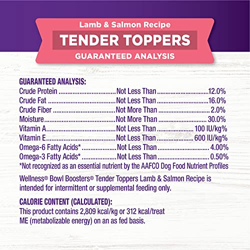 Wellness CORE Tender Toppers (Previously Bowl Boosters), Grain-Free Natural Dog Food Toppers or Mixers, Made with Real Meat (Beef, Lamb/Salmon, Turkey/Chicken, Whitefish/Salmon)