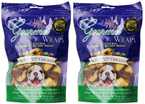 Loving Pets All Natural Premium Apple and Chicken Wraps with Glucosamine and Chondroitin Dog Treats, 6 oz (2-Pack)