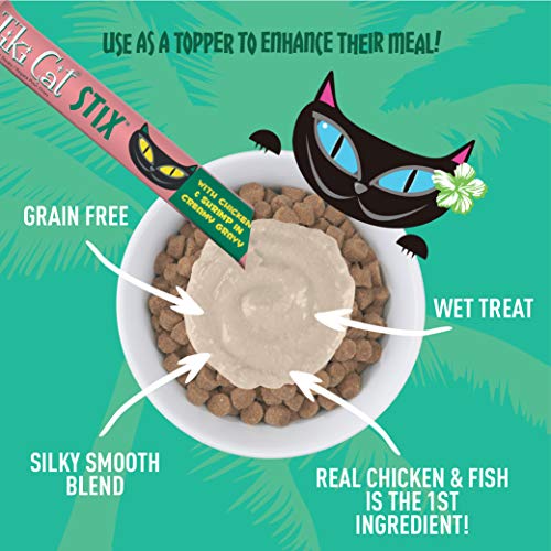 Tiki Cat Stix Wet Treats, Grain Free Lickable Silky Smooth Blend in Creamy Gravy, Topper or Treat