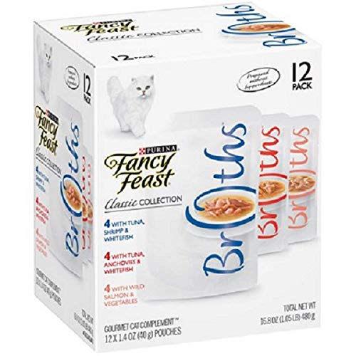 Purina Fancy Feast Broths Adult Wet Cat Food Complement - (16) 1.4 oz. Pouches