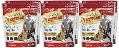 Bil-Jac (6 Pack) America's Vet Dogs Skin and Coat Dog Treats, 10 Ounces Each