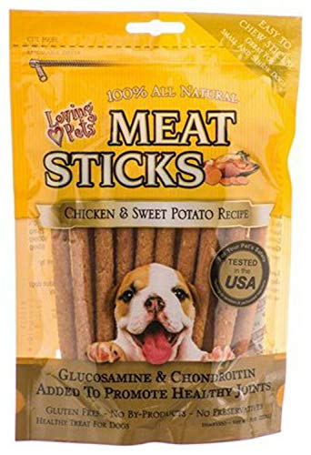 Loving Pets Meat Sticks for Dogs, Chicken & Sweet Potato, 8 Ounce, 6 Pack
