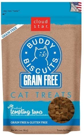 Cloud Star Grain Free Buddy Biscuits for Cats, Tempting Tuna, 3 Ounce(2Pack)