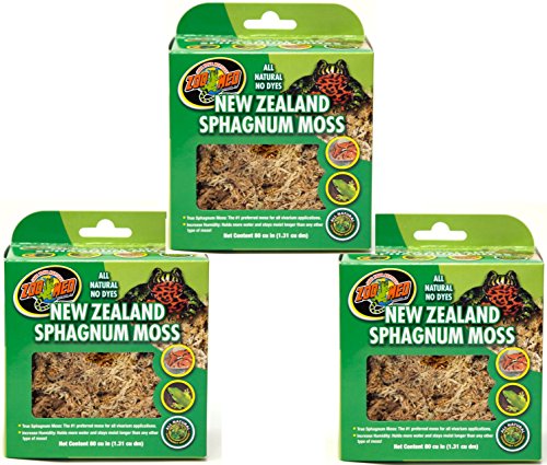 Zoo Med Laboratories New Zealand Sphagnum Moss, 240 Cubic Inch (3 Packages with 80 Cubic Inches Each)