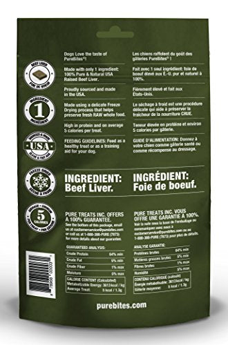 PureBites Freeze Dried RAW Beef Liver Treat for Dogs