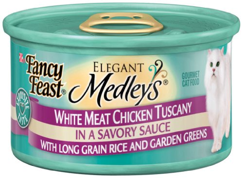 Fancy Feast Elegant Medley`s White Meat Chicken Tuscany w/ Rice & Garden Greens Cat Food 24 - 3oz Cans