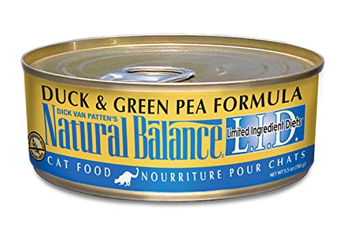 Dick Van Patten'S Natural Balance Limited Ingredients Duck And Green Pea Canned Cat Food (Case Of 24), 5.5 Oz.