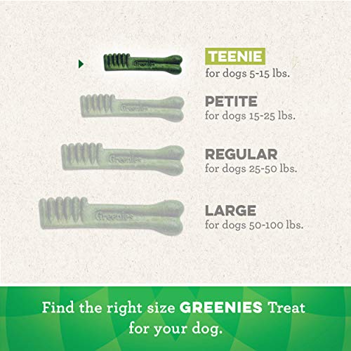 GREENIES Aging Care TEENIE Natural Dog Dental Care Chews Oral Health Dog Treats, 27 oz. Pack (96 Treats)