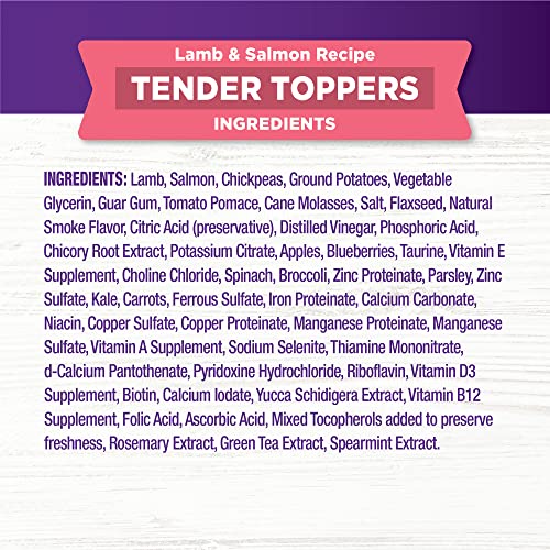 Wellness Tender Toppers (Previously CORE Bowl Boosters), Grain-Free Natural Dog Food Toppers or Mixers, Made with Real Meat (Lamb & Salmon, 8 oz Bag)