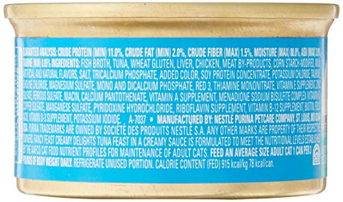 Fancy Feast Purina Creamy Delights Tuna Feast with a Touch of Real Milk in A Creamy Sauce (24-3 OZ Each)