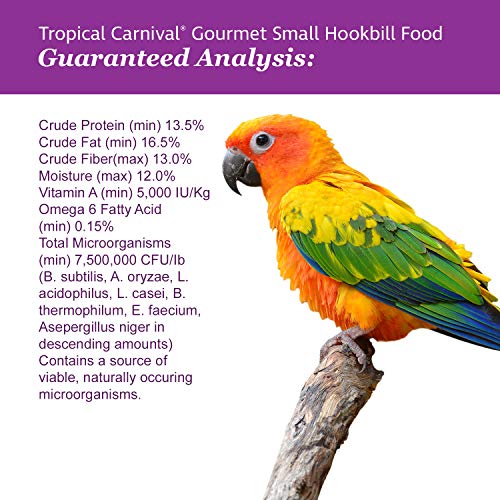 Tropical Carnival F.M. Brown's, Gourmet Bird Food for Parrots, African Greys, and Conures Under 13", Probiotics for Digestive Health, Vitamin-Nutrient Fortified Daily Diet