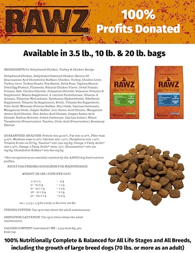 Rawzreg; Meal Free Dry Dog Food Salmon, Dehydrated Chicken Whitefish Recipe (20 Lb)