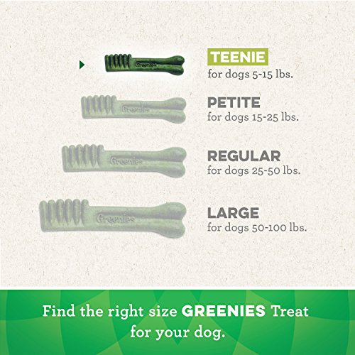 DISCONTINUED BY MANUFACTURER:GREENIES TEENIE Natural Dog Dental Care Chews Oral Health Dog Treats 3-Flavor Variety Pack, (3) 12 oz. Pouches