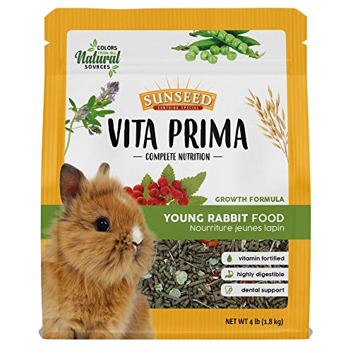 Sunseed Vita Prima Young Rabbit Food, 4 Pounds, Growth Formula