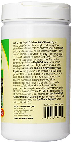 Zoo Med (3 Pack) Reptile Calcium with Vitamin D3, 12-Ounce Each