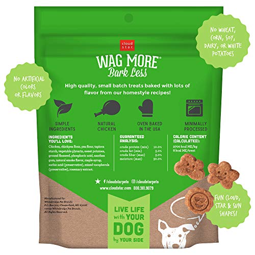 Cloud Star Corp, Wag More Bark Less Soft & Chewy Grain Free Chicken & Sweet Potatoes Dog Treats