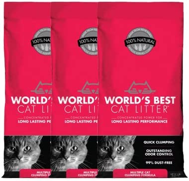 World's Best Cat Litter Multiple Cat Clumping Formula (8 lbs), 3 Pack