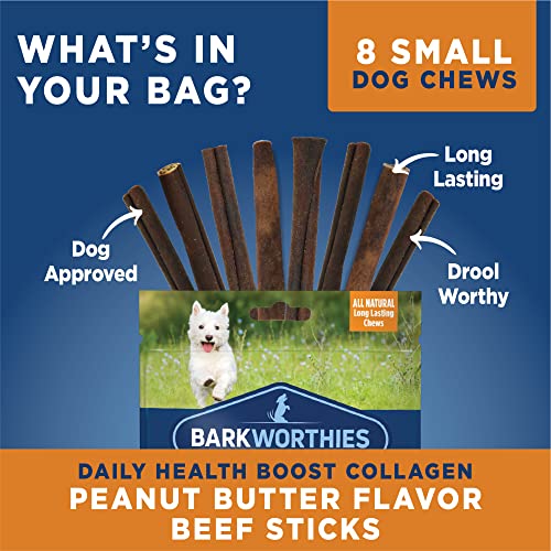 Barkworthies Peanut Butter Wrapped Collagen Sticks Dog Treats