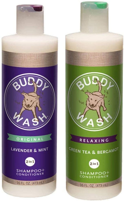 Cloud Star Dog Shampoo Conditioner-Buddy Wash 2 Pack 1 Lavender & Mint 2-in-1 Dog Shampoo + Conditioner & 1 Green Tea & Bergamot 2-in-1 Each One 16 Oz