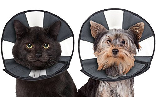 ZenPet Pet Recovery Cone E-Collar for Dogs and Cats - Always Use with Your Pet's Everyday Collar - Comfortable Soft Collar is Adjustable for a Secure and Custom Fit