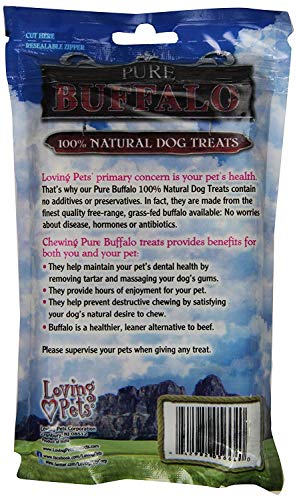 Loving Pets Pure Buffalo 4-Inch Pressed Bully Bone Dog Treat, 10-Pack
