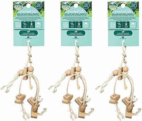 Oxbow Animal Health 3 Pack of Enriched Life Deluxe Natural Dangly Small Pet Chew Toys