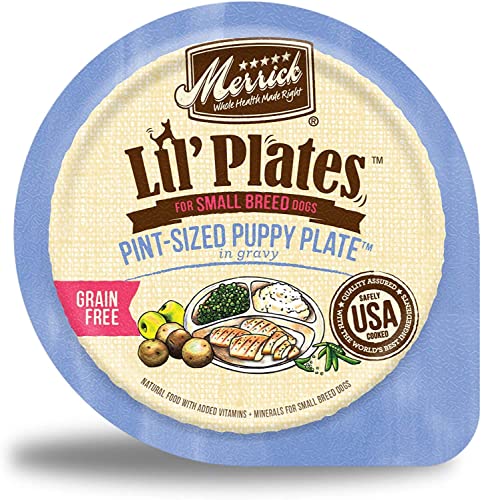 Merrick Lil' Plates Grain Free Small Breed Wet Dog Food Pint-Sized Puppy Plate, 3.5 OZ