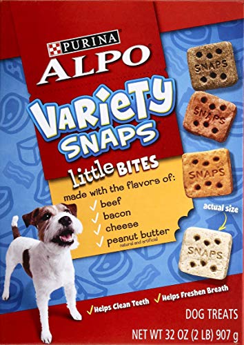 Purina Alpo Variety Snaps Little Bites with Beef, Bacon, Cheese, and Peanut Butter Flavors - 32 Oz. (Pack of 2)