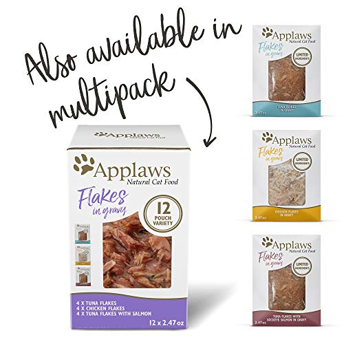 Applaws Wet Cat Food, 12 Pack, Limited Ingredient Wet Cat Food Pouches in Gravy, 2.47oz Pouches