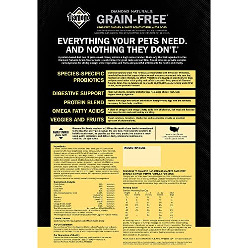 Diamond Naturals Grain-Free Formulations Real Meat Protein Dry Dog Food for All Life Stages