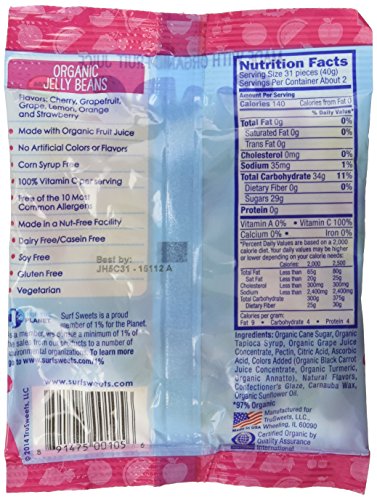 Surf Sweets Organic Jelly Beans , 2.75 oz Each / Pack of 2