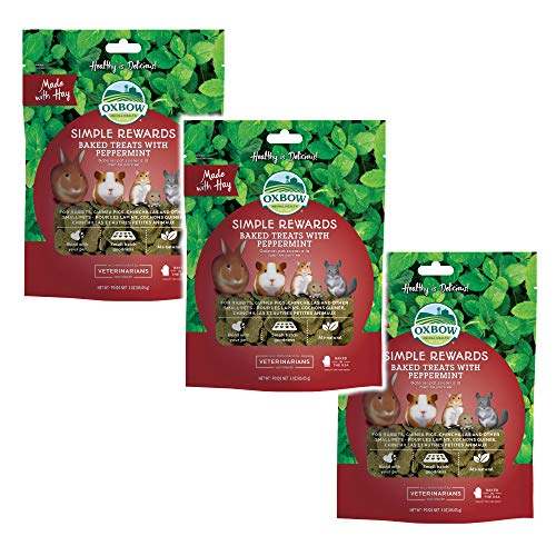 Oxbow (3 Pack) Simple Rewards Small Animal Treats Peppermint Oven Baked 2 oz