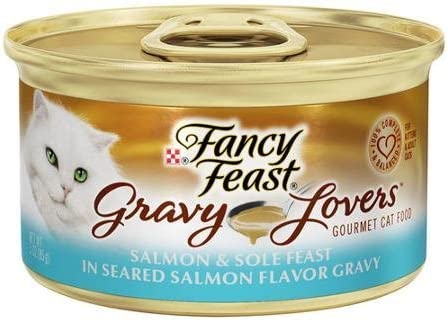 Fancy Feast Gravy Lovers Salmon & Sole Feast in Seared Salmon Flavor Gravy Cat Food 3 oz, 12 Cans