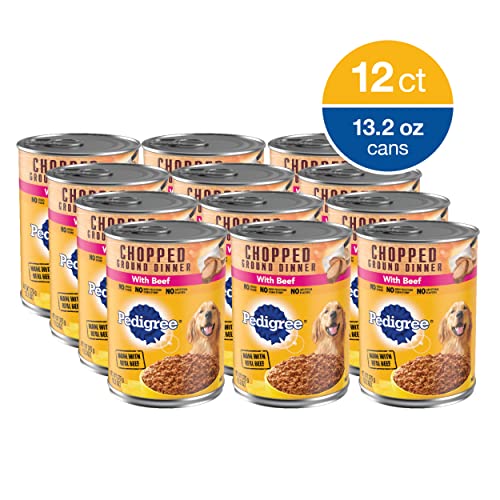 Pedigree Chopped Ground Dinner Wet Dog Food, 22 oz. Cans (Pack of 12)