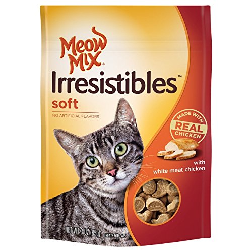 Meow Mix Irresistibles Cat Treats - Soft - Chicken - Net Wt. 3 OZ (85 g) Each - Pack of 6