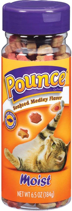 Pounce 10 Pack of Moist Cat Treats, 6.5 Ounces Each, Seafood Medley Flavor