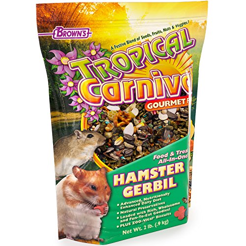 Tropical Carnival F.M. Brown's, Gourmet Hamster and Gerbil Food with Fruits, Veggies, Seeds, and Grains, Vitamin-Nutrient Fortified Daily Diet