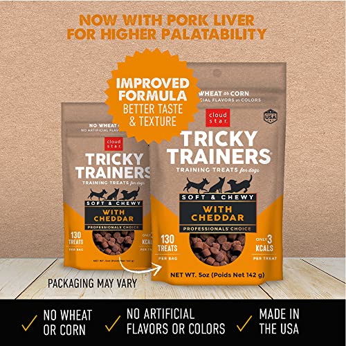 Cloud Star Tricky Trainers Crunchy, Low Calorie Training Dog Treat, Made in the USA, Wheat & Corn Free
